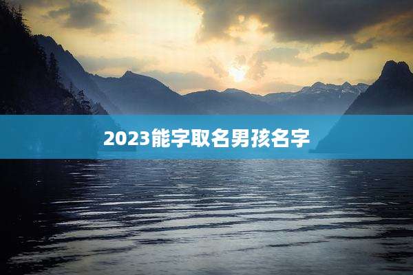 2023能字取名男孩名字
