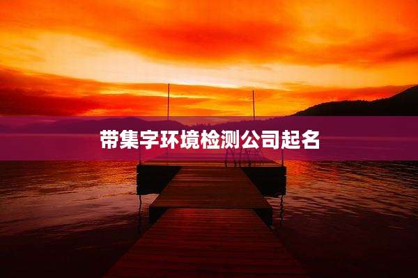 带集字环境检测公司起名