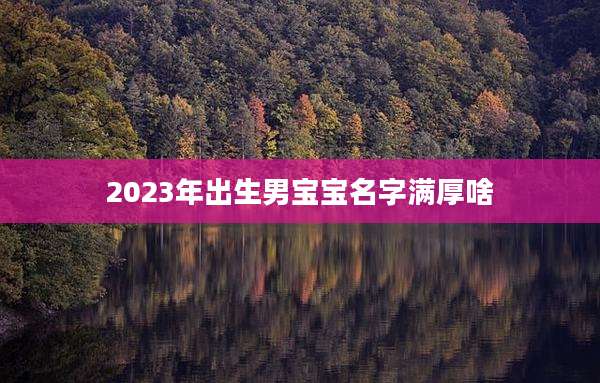 2023年出生男宝宝名字满厚啥