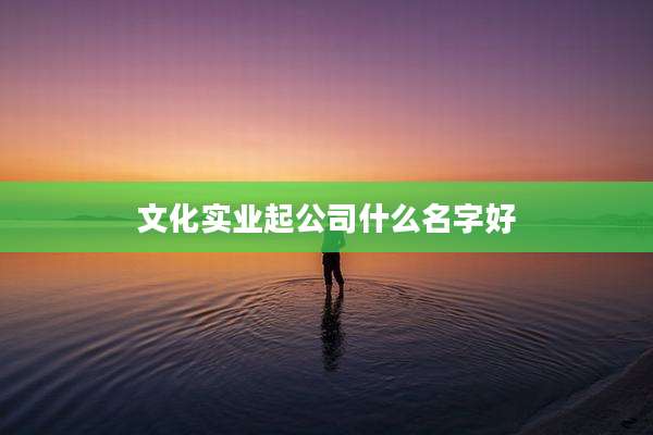文化实业起公司什么名字好