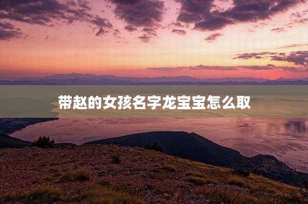 带赵的女孩名字龙宝宝怎么取