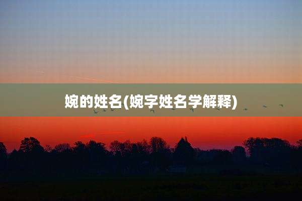 婉的姓名(婉字姓名学解释)