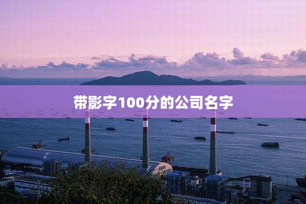 带影字100分的公司名字