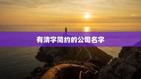 有清字简约的公司名字