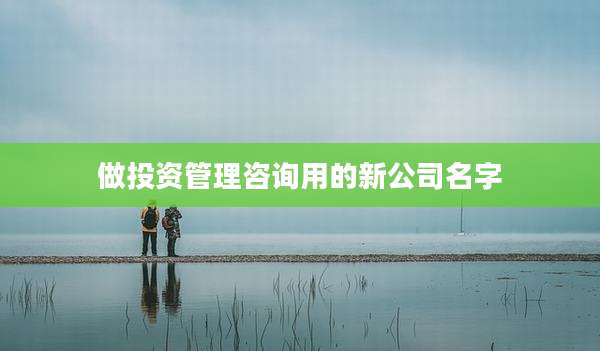 做投资管理咨询用的新公司名字