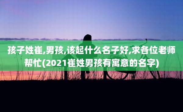 孩子姓崔,男孩,该起什么名子好,求各位老师帮忙(2021崔姓男孩有寓意的名字)