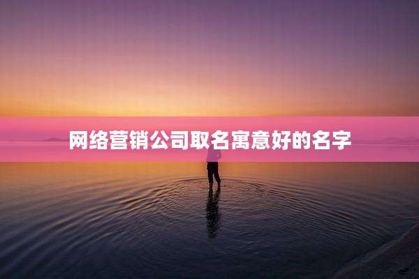 网络营销公司取名寓意好的名字