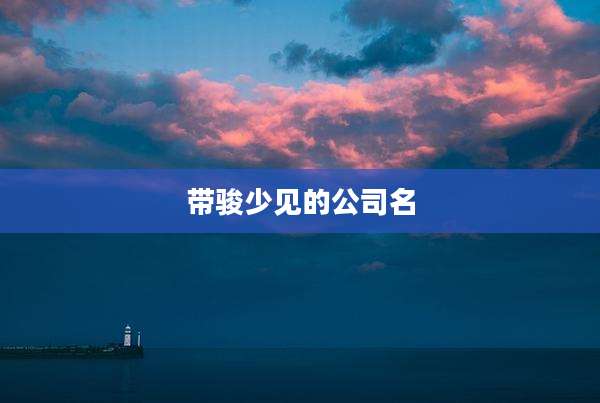 带骏少见的公司名