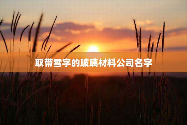 取带雪字的玻璃材料公司名字