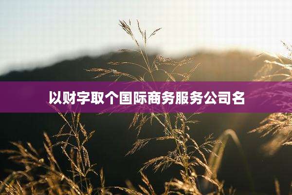 以财字取个国际商务服务公司名