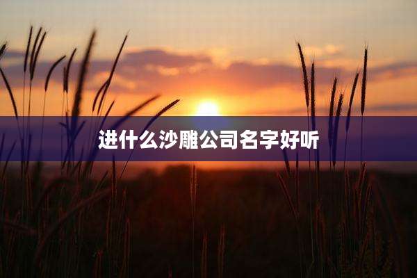 进什么沙雕公司名字好听