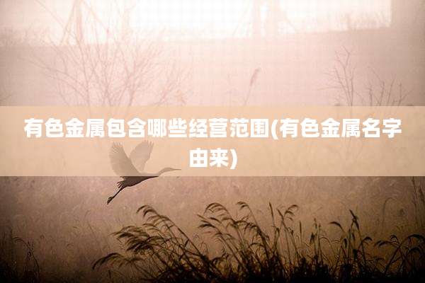 有色金属包含哪些经营范围(有色金属名字由来)