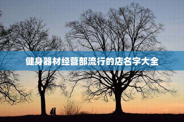 健身器材经营部流行的店名字大全