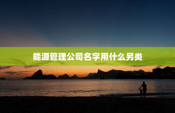 能源管理公司名字用什么另类