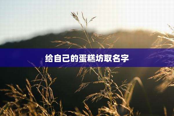 给自己的蛋糕坊取名字