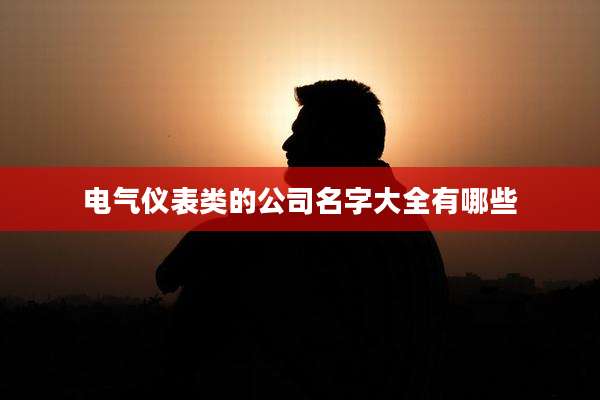 电气仪表类的公司名字大全有哪些
