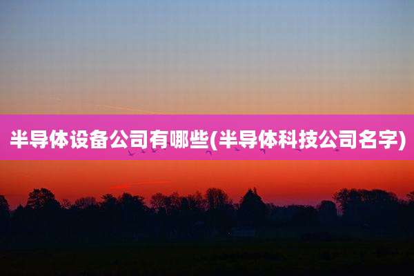 半导体设备公司有哪些(半导体科技公司名字)