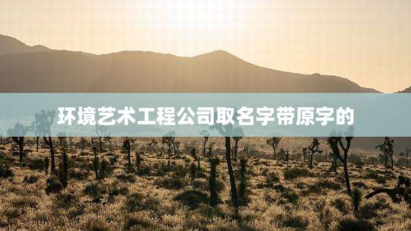 环境艺术工程公司取名字带原字的