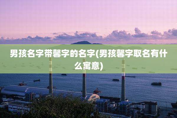 男孩名字带馨字的名字(男孩馨字取名有什么寓意)