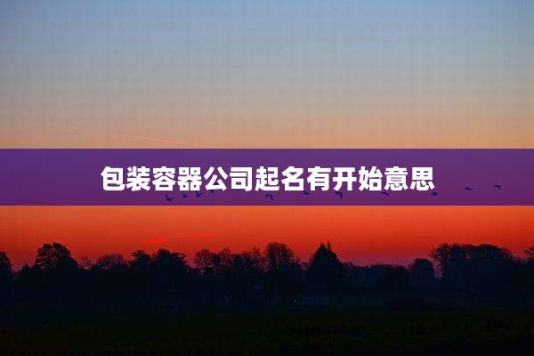 包装容器公司起名有开始意思