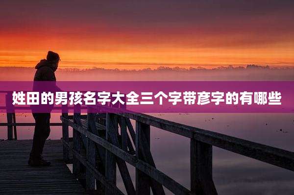 姓田的男孩名字大全三个字带彦字的有哪些