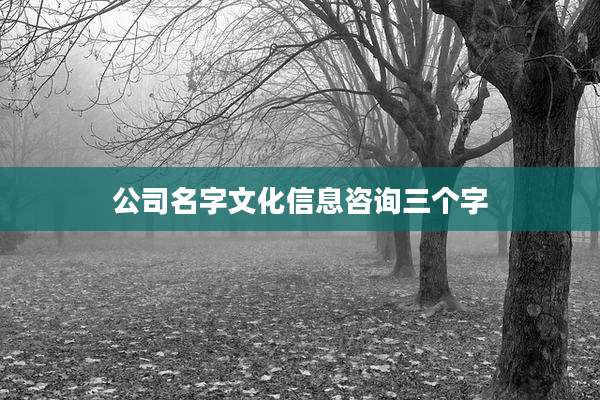 公司名字文化信息咨询三个字