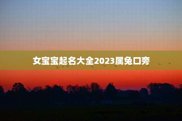 女宝宝起名大全2023属兔口旁