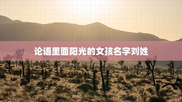 论语里面阳光的女孩名字刘姓