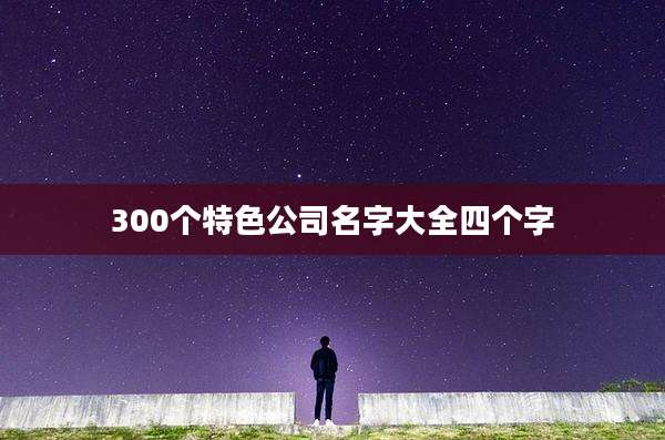 300个特色公司名字大全四个字