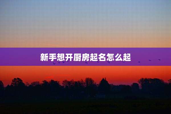新手想开厨房起名怎么起