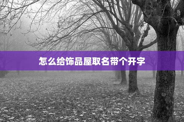 怎么给饰品屋取名带个开字