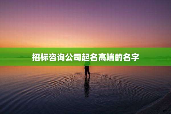 招标咨询公司起名高端的名字