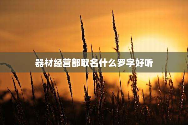 器材经营部取名什么罗字好听