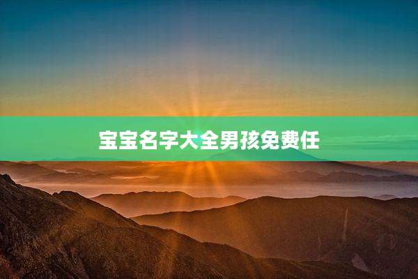 宝宝名字大全男孩免费任