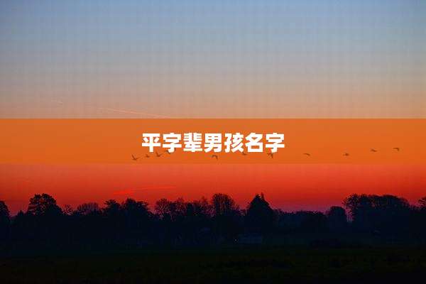 平字辈男孩名字
