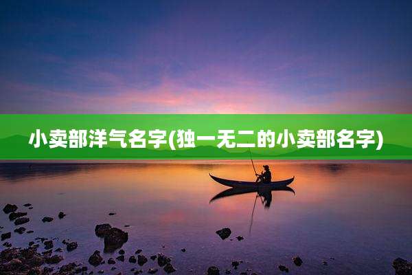 小卖部洋气名字(独一无二的小卖部名字)