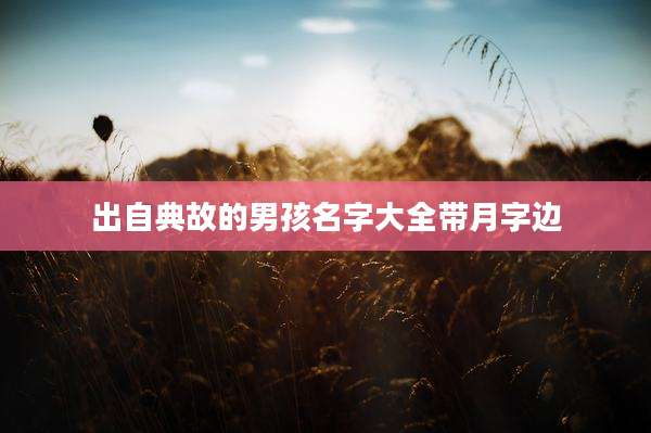 出自典故的男孩名字大全带月字边