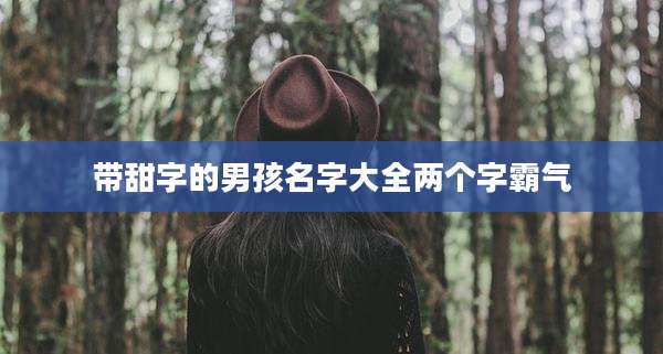 带甜字的男孩名字大全两个字霸气
