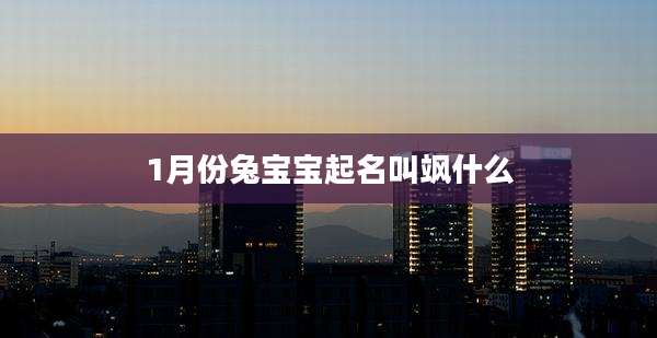 1月份兔宝宝起名叫飒什么