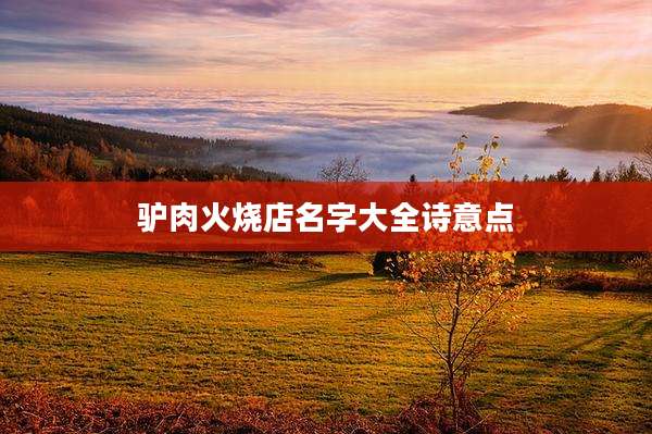 驴肉火烧店名字大全诗意点