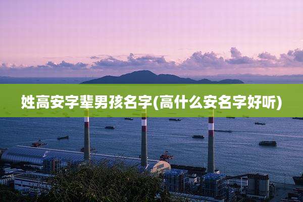 姓高安字辈男孩名字(高什么安名字好听)