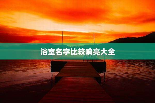 浴室名字比较响亮大全