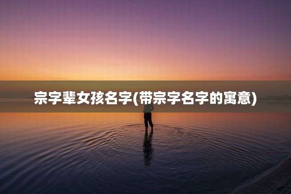 宗字辈女孩名字(带宗字名字的寓意)