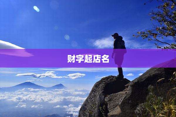 财字起店名