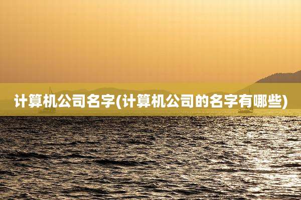 计算机公司名字(计算机公司的名字有哪些)