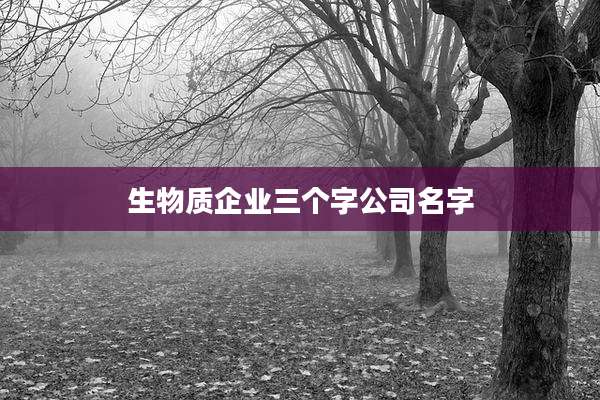 生物质企业三个字公司名字