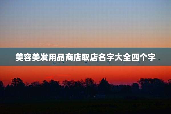 美容美发用品商店取店名字大全四个字
