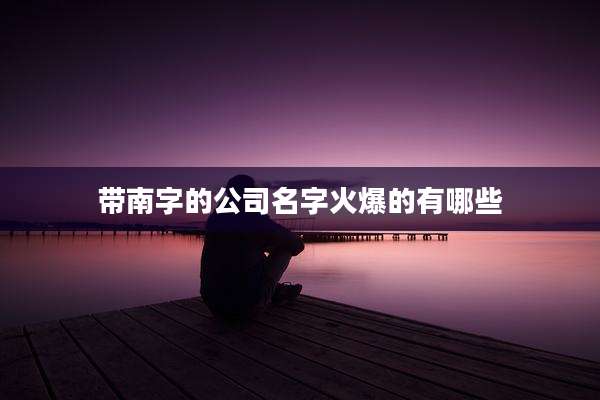 带南字的公司名字火爆的有哪些
