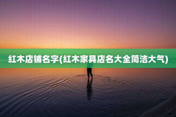 红木店铺名字(红木家具店名大全简洁大气)