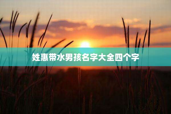 姓惠带水男孩名字大全四个字